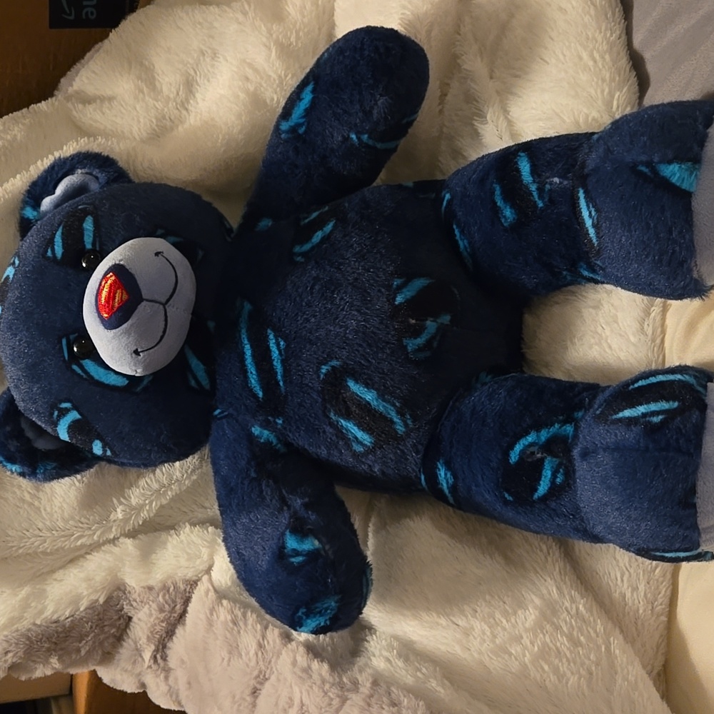Build-A-Bear Blue and Black Superman Stuffed Animal